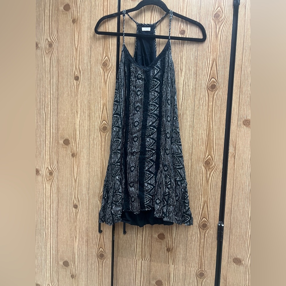 Hollister Black and White Pattern halter‎ dress layers